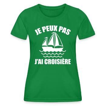 Je peux pas j'ai croisiere - T-shirt sport Femme - vert - Devant - AI Model Female 172 dark (172cm)