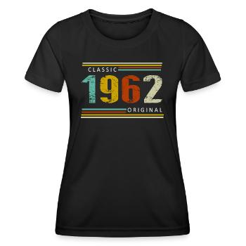 Geburtstag, Classique de 1962 Original, Rétro - T-shirt sport Femme - noir - Devant - AI Model Female 172 light (172cm)