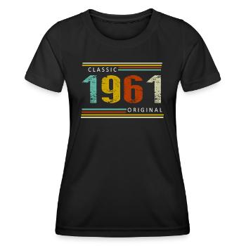 Geburtstag, Classic of 1961 Original, Retro - Frauen Funktions-T-Shirt - Schwarz - Vorne - AI Model Female 172 light (172cm)