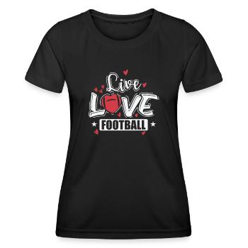 Live Love Football America Sport Touchdown - T-shirt sport Femme - noir - Devant - AI Model Female 172 light (172cm)