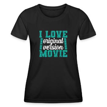 J’adore la traduction de films en version originale - T-shirt sport Femme - noir - Devant - AI Model Female 172 light (172cm)