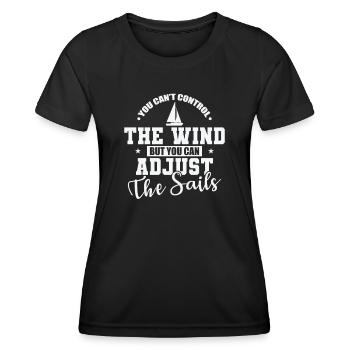Vous ne pouvez pas contrôler le wind sailing boat - T-shirt sport Femme - noir - Devant - AI Model Female 172 light (172cm)