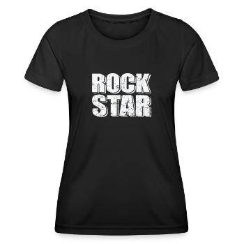 Rock Star Musikstil Genre Gitarre Rockband - Frauen Funktions-T-Shirt - Schwarz - Vorne - AI Model Female 172 light (172cm)