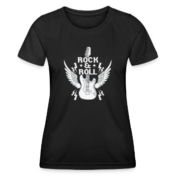 Rock n Roll Musikstil Genre Gitarre Rockband - Frauen Funktions-T-Shirt - Schwarz - Vorne - AI Model Female 172 light (172cm)