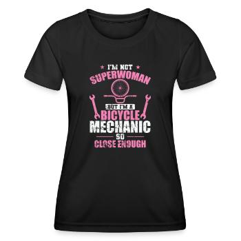 Je ne suis pas une Superwoman Je suis mécanicienne de vélo - T-shirt sport Femme - noir - Devant - AI Model Female 172 light (172cm)