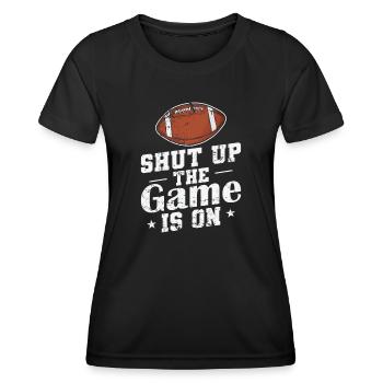 Shut up the Game est sur le football américain - T-shirt sport Femme - noir - Devant - AI Model Female 172 light (172cm)