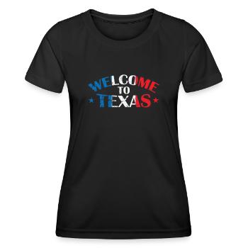 Bienvenue dans l’État du Texas aux États-Unis - T-shirt sport Femme - noir - Devant - AI Model Female 172 light (172cm)