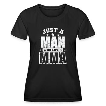 Juste un homme qui aime les arts martiaux mixtes MMA - T-shirt sport Femme - noir - Devant - AI Model Female 172 light (172cm)