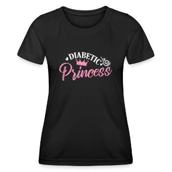 Princesse diabétique fille fille - T-shirt sport Femme - noir - Devant - AI Model Female 172 light (172cm)