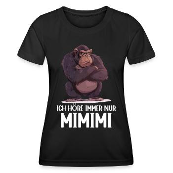 Gorille Singe Singe Gorilles J’entends Mimimi - T-shirt sport Femme - noir - Devant - AI Model Female 172 light (172cm)