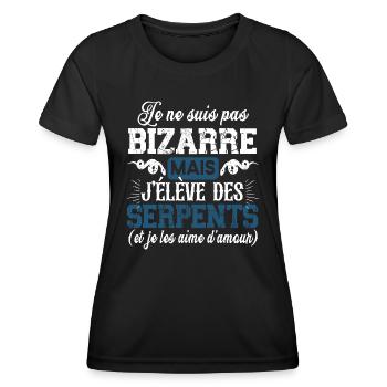 Serpent Reptile Cobra Boa Animal Terrarium Cadeau - T-shirt sport Femme - noir - Devant - AI Model Female 172 light (172cm)