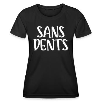 sans dents - T-shirt sport Femme - noir - Devant - AI Model Female 172 light (172cm)