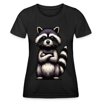 raccoon raccoons forest animal funny raccoon - Women's Functional T-Shirt - black - Front - AI Model Female 172 light (172cm)