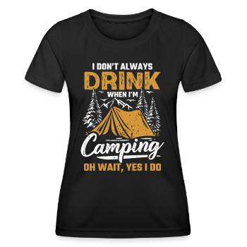 Camping Beer Tent Mountains Hiking Camper - Women's Functional T-Shirt - black - Front - AI Model Female 172 light (172cm)