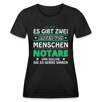 Notary Gift - Two Types of... Design - Women's Functional T-Shirt - black - Front - AI Model Female 172 light (172cm)