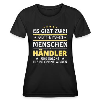 Cadeau du concessionnaire - Deux types de...Design - T-shirt sport Femme - noir - Devant - AI Model Female 172 light (172cm)