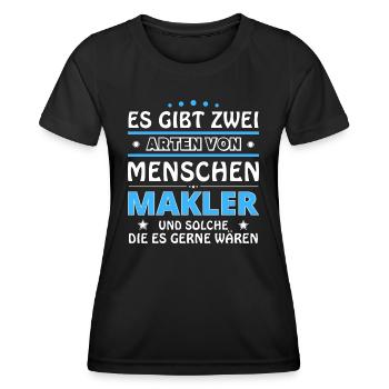 Cadeau d’agent immobilier - Deux types de... Concevoir - T-shirt sport Femme - noir - Devant - AI Model Female 172 light (172cm)