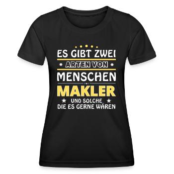 Cadeau d’agent immobilier - Deux types de... Concevoir - T-shirt sport Femme - noir - Devant - AI Model Female 172 light (172cm)