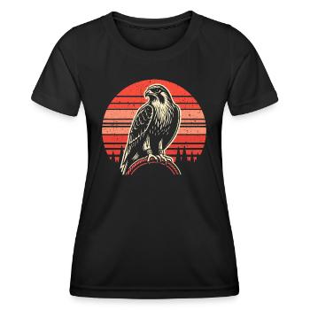 Fauconnerie Vintage rétro - Idées cadeaux volantes - T-shirt sport Femme - noir - Devant - AI Model Female 172 light (172cm)
