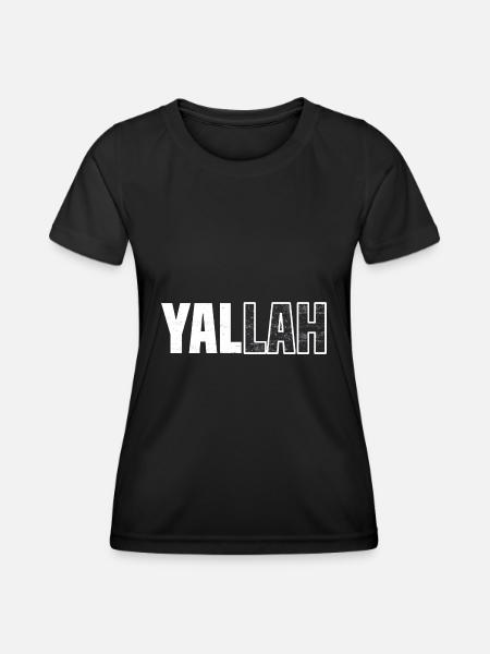 Yallah - Frauen Funktions-T-Shirt - Schwarz