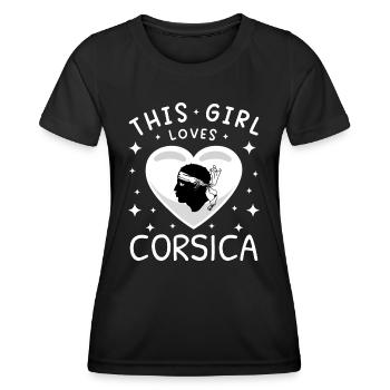 Corse Drapeau Corse Drapeau Corse Corse - T-shirt sport Femme - noir - Devant - AI Model Female 172 light (172cm)
