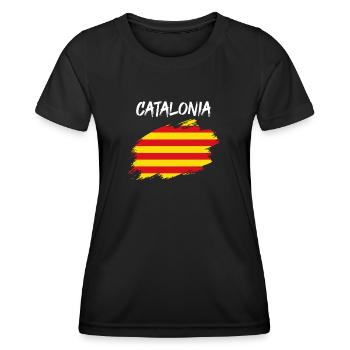 Drapeau de la Catalogne drapeau catalan - T-shirt sport Femme - noir - Devant - AI Model Female 172 light (172cm)