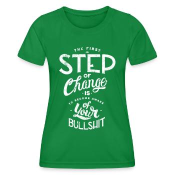 SCHWACHSINN MIST BLÖDSINN SCHEIßE SPRÜCHE MOTIV - Frauen Funktions-T-Shirt - Kelly Green - Vorne - AI Model Female 172 dark (172cm)
