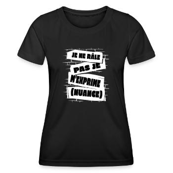 Ich Meckere Nicht Ich Drücke Mich Nuanciert Aus - Frauen Funktions-T-Shirt - Schwarz - Vorne - AI Model Female 172 light (172cm)
