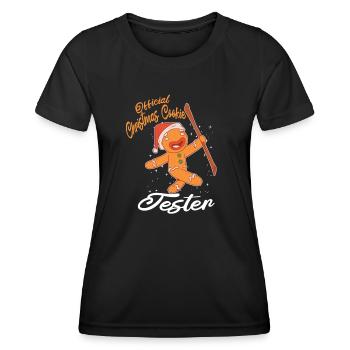 Weihnachten Humor Official Christmas Cookie Tester - Frauen Funktions-T-Shirt - Schwarz - Vorne - AI Model Female 172 light (172cm)