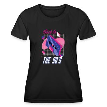 Retro 90s Back To The 90's - Women's Functional T-Shirt - black - Front - AI Model Female 172 light (172cm)