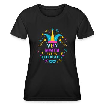 Fastnacht Fasching Mein Kostüm Ist In Der Wäsche - Frauen Funktions-T-Shirt - Schwarz - Vorne - AI Model Female 172 light (172cm)