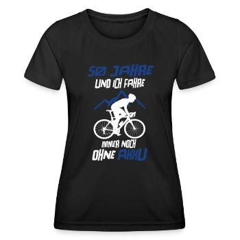Fahrrad Radfahrer 50. Geburtstag Geschenkidee - Frauen Funktions-T-Shirt - Schwarz - Vorne - AI Model Female 172 light (172cm)