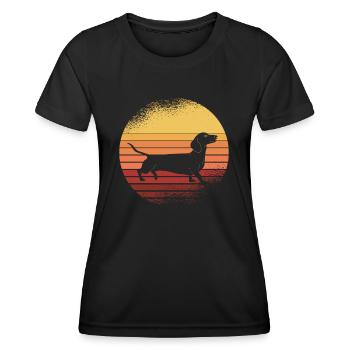 Teckel Dog Owner Dog Owner Idée cadeau - T-shirt sport Femme - noir - Devant - AI Model Female 172 light (172cm)