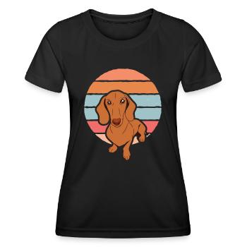 Dackel Hundehalter Hundebesitzer Hund Geschenkidee - Frauen Funktions-T-Shirt - Schwarz - Vorne - AI Model Female 172 light (172cm)