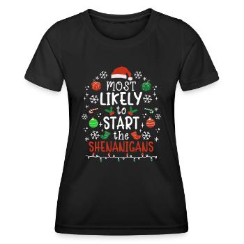 Christmas Xmas Party Saying Funny Witty Humor - Women's Functional T-Shirt - black - Front - AI Model Female 172 light (172cm)