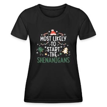Christmas Party Saying Humor Funny Witty Xmas - Women's Functional T-Shirt - black - Front - AI Model Female 172 light (172cm)
