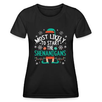 Christmas Party Saying Humor Funny Witty Xmas - Women's Functional T-Shirt - black - Front - AI Model Female 172 light (172cm)