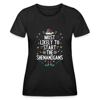 Christmas Saying Funny Witty Humor Xmas - Women's Functional T-Shirt - black - Front - AI Model Female 172 light (172cm)