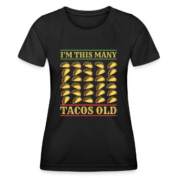 30e anniversaire drôle idée cadeau humour tacos - T-shirt sport Femme - noir - Devant - AI Model Female 172 light (172cm)
