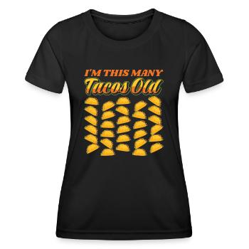 30th Birthday Gift Idea Thirty Funny Tacos - Women's Functional T-Shirt - black - Front - AI Model Female 172 light (172cm)