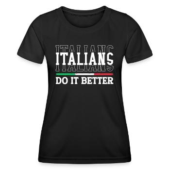 Italien Italie Drôle Dicton Idée Cadeau - T-shirt sport Femme - noir - Devant - AI Model Female 172 light (172cm)