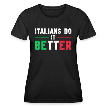 Italien Italie Drôle Dicton Idée Cadeau - T-shirt sport Femme - noir - Devant - AI Model Female 172 light (172cm)