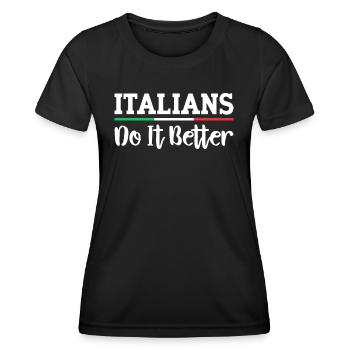Italian Italy Funny Saying Gift Idea - Women's Functional T-Shirt - black - Front - AI Model Female 172 light (172cm)