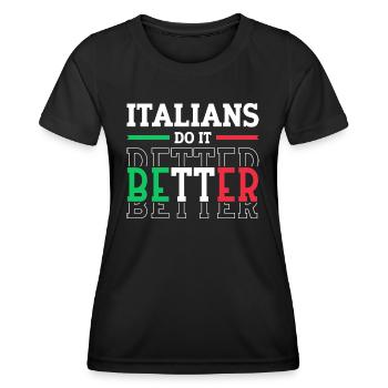 Italien Italie Drôle Dicton Idée Cadeau - T-shirt sport Femme - noir - Devant - AI Model Female 172 light (172cm)