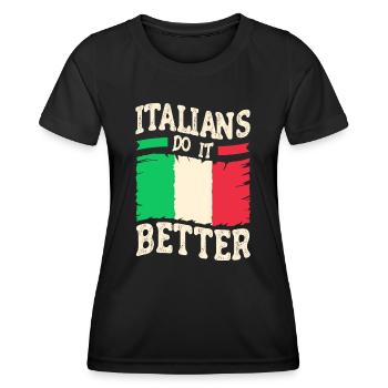 Italian Italy Funny Saying Gift Idea - Women's Functional T-Shirt - black - Front - AI Model Female 172 light (172cm)