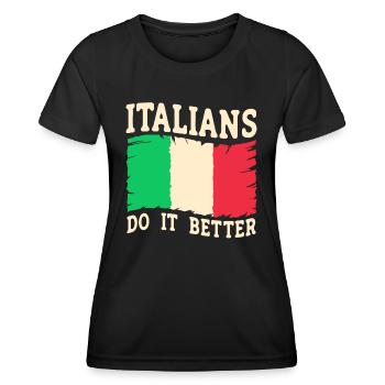 Italien Italie Drôle Dicton Idée Cadeau - T-shirt sport Femme - noir - Devant - AI Model Female 172 light (172cm)