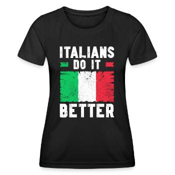 Italian Italy Funny Saying Gift Idea - Women's Functional T-Shirt - black - Front - AI Model Female 172 light (172cm)
