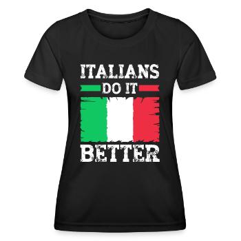 Italien Italie Drôle Dicton Idée Cadeau - T-shirt sport Femme - noir - Devant - AI Model Female 172 light (172cm)