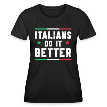 Italien Italie Drôle Dicton Idée Cadeau - T-shirt sport Femme - noir - Devant - AI Model Female 172 light (172cm)
