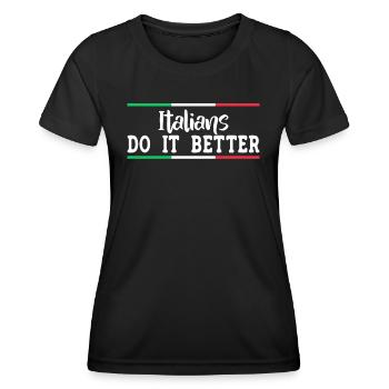 Italiener Italien Italienerin Geschenkidee Humor - Frauen Funktions-T-Shirt - Schwarz - Vorne - AI Model Female 172 light (172cm)